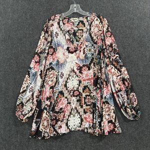 Show Me Your Mumu Blouse Women's Medium Multicolor Boho Floral Aztec Tunic Top